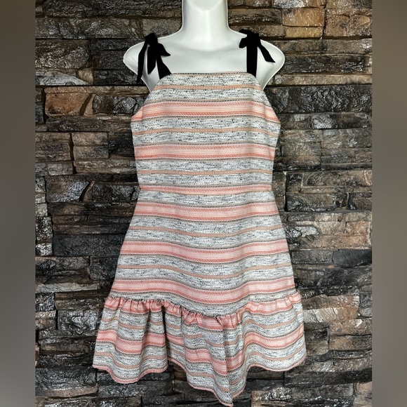 Charming Pink and White Striped Kids Dress with Black Bow Details - Picture 7 of 10